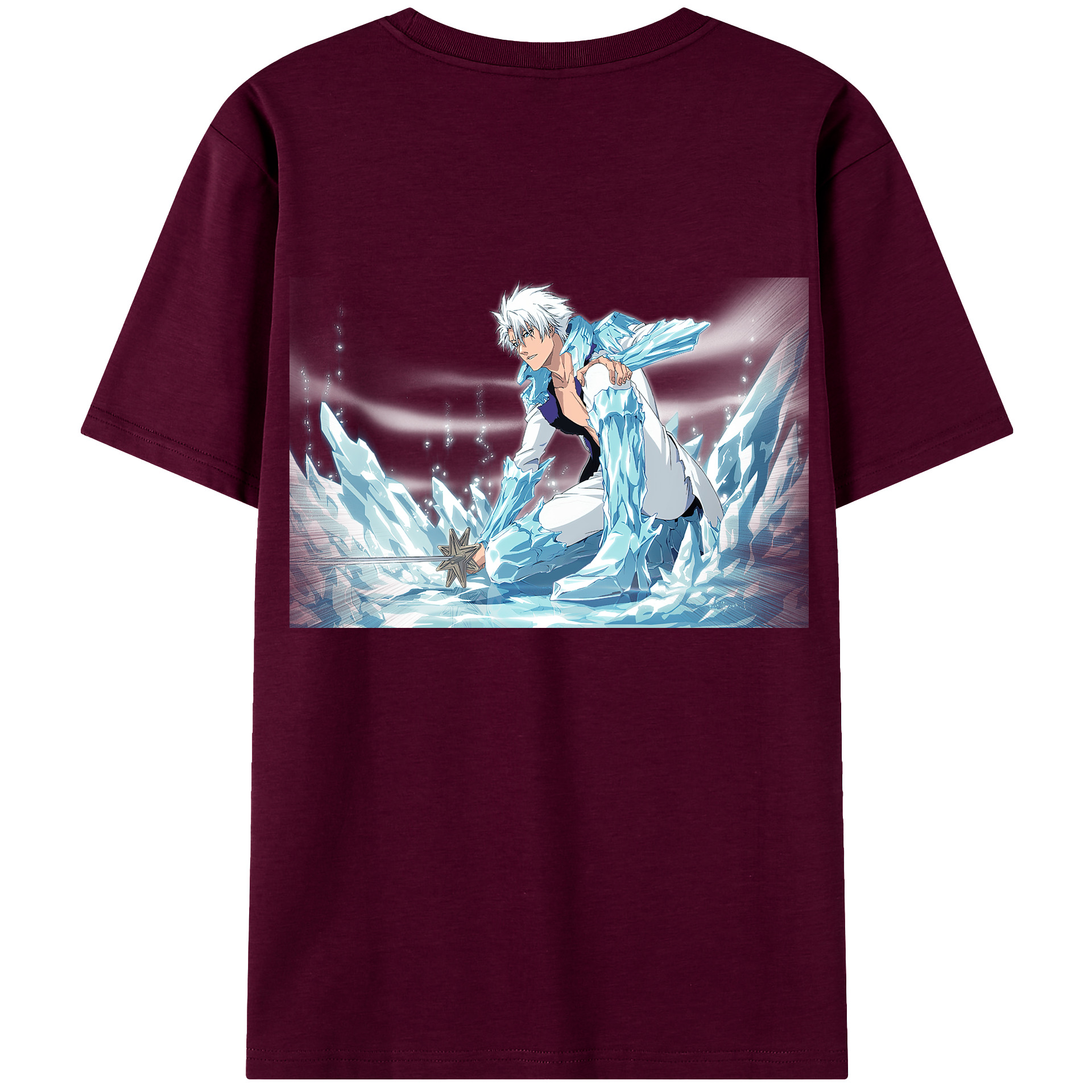 （画像用） ブリーチ 日番谷冬獅郎（ひつがや とうしろう） BLEACH Hitsugaya Toushirou レディース半袖Tシャツ(バックプリント)